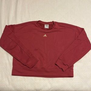 Maroon adidas cropped pull over